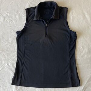 Slazenger Women’s Golf Black Sleeveless Quarter-Zip Athletic Tank, sz-SM